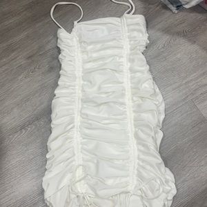 White scrunch Mini Dress